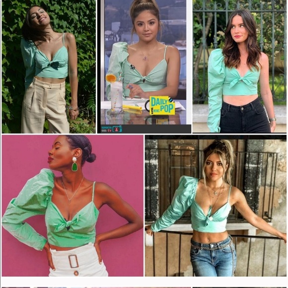 ZARA ONE SHOULDER CROP TOP - Picture 8 of 12